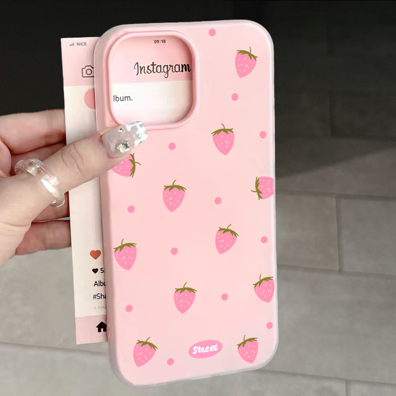 Xiaomi Redmi Note 13 - Sweet Pink Strawberry Pattern Phone Case