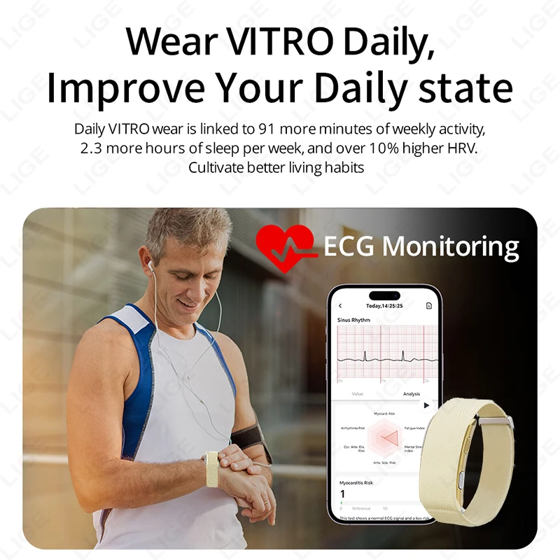 Men Smart Watch ECG Health Blo - Fall Detection Watch ulasan dan harga